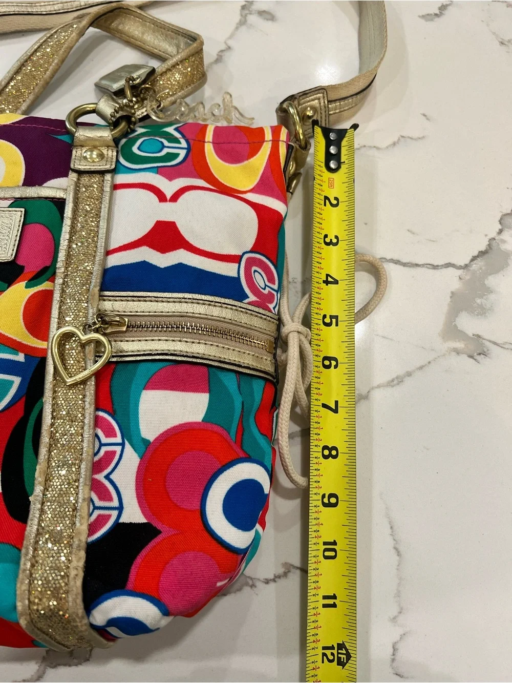 Coach Rare Poppy Pop C Glam Spotlight Colorful Signature Shoulder Handbag Tote